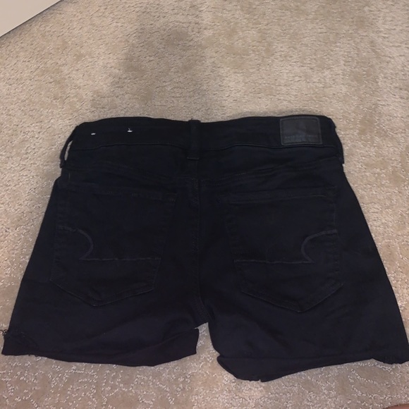 AE, black, jean shorts, size 4, mid-level stretchy - Picture 2 of 4
